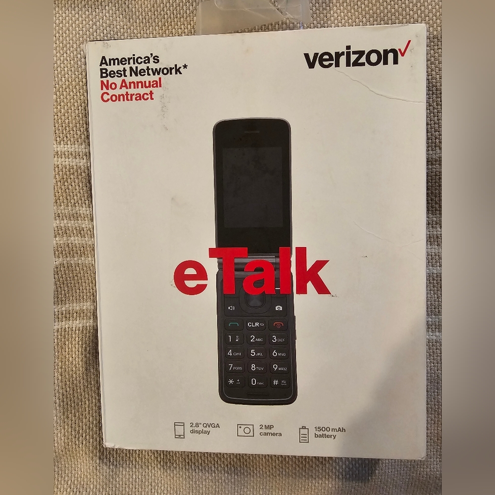 Verizon  Talkumi eTalk flip phone prepaid 3 months,  NIB